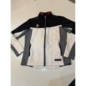 Hummel Full Zip Track Jacket Mens Small Black White Grey Orange Korean Back Logo